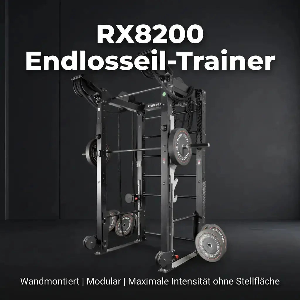 Ropeflex RX8200 Endlosseil-Rig, Grafik mit Titel und Gesamtansicht
