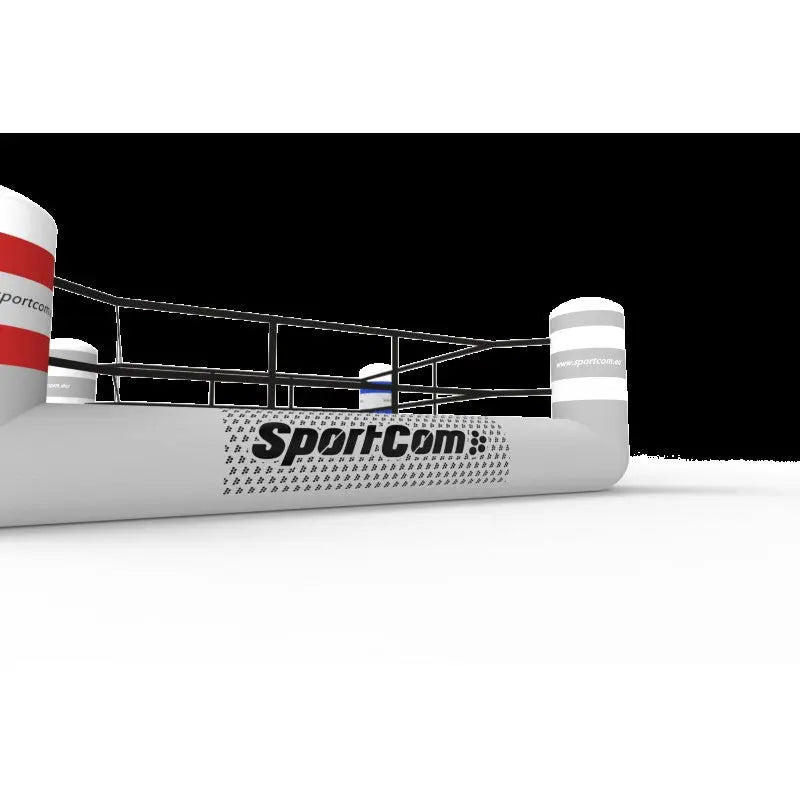 SportCom Aufblasbarer Jugend-Boxring, Detail der Seitenwand mit Logo und Eckpfosten