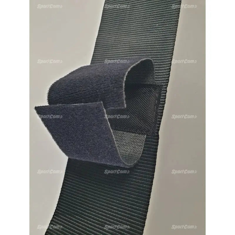 SportCom Boxring-Seiltrenner 8er-Set, Detail des Klettverschlusses an einem grauen Gurtband