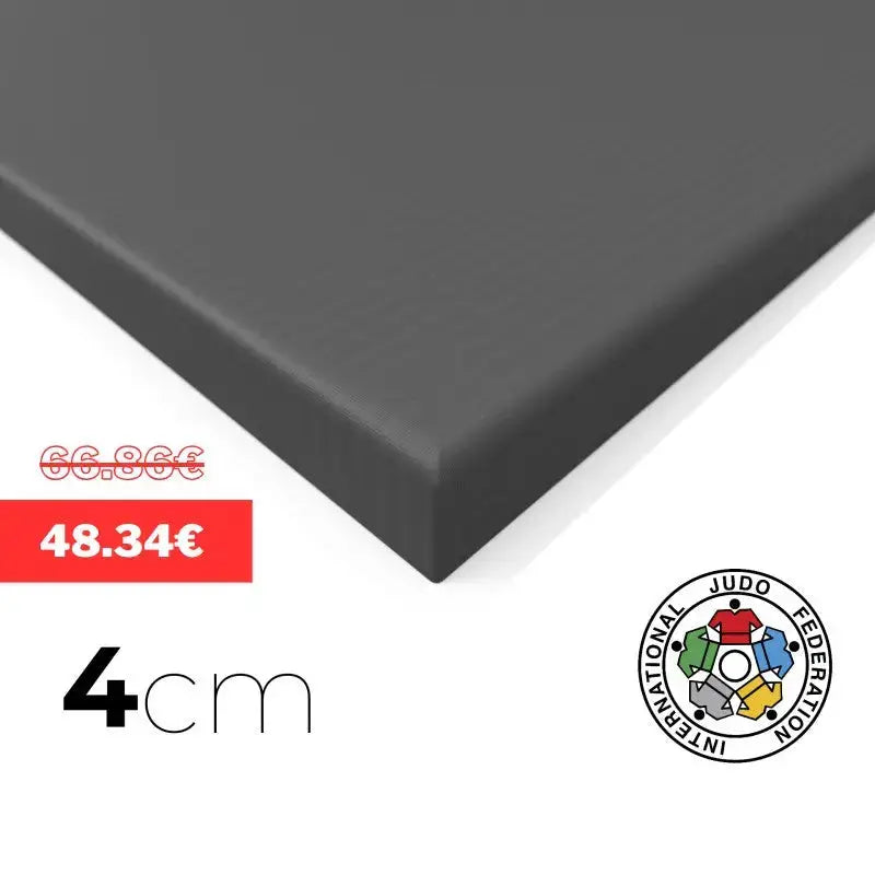 SportCom Judo-Tatami Reisstroh 2 × 1 m, 5 cm, glatte Unterseite, Farbmuster Dunkelgrau, Variante 1 × 1 m
