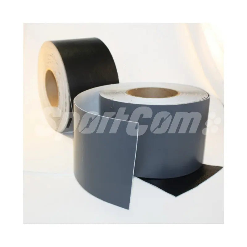 SportCom Matten-Klebeband für Flexi-Roll, schwarze und graue Rolle, graues Band abgerollt