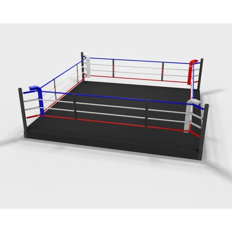 SportCom Pro-Trainingsboxring mit 30 cm Podium, Render mit schwarzem Boden