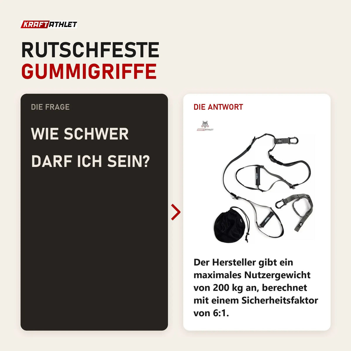 Frage und Antwort zu tiguar Alfa One Schlingentrainer: Wie schwer darf ich sein?