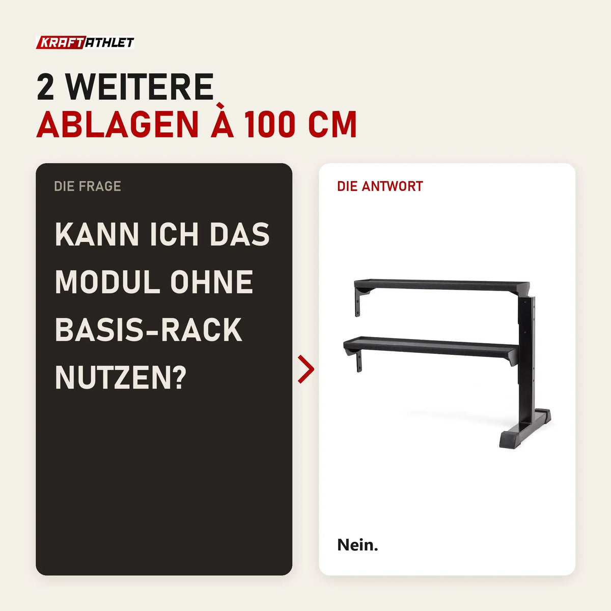 Frage und Antwort zu tiguar Kettlebell-Rack Erweiterungsmodul: Kann ich das Modul ohne Basis-Rack nutzen?