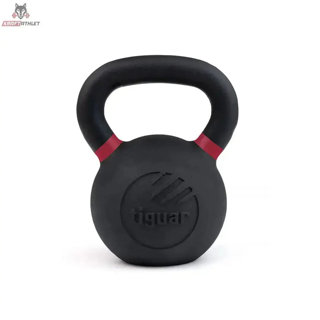 tiguar Kettlebell RAW 32 kg V2, Variante 40 kg, Frontansicht mit farbiger Markierung am Griff