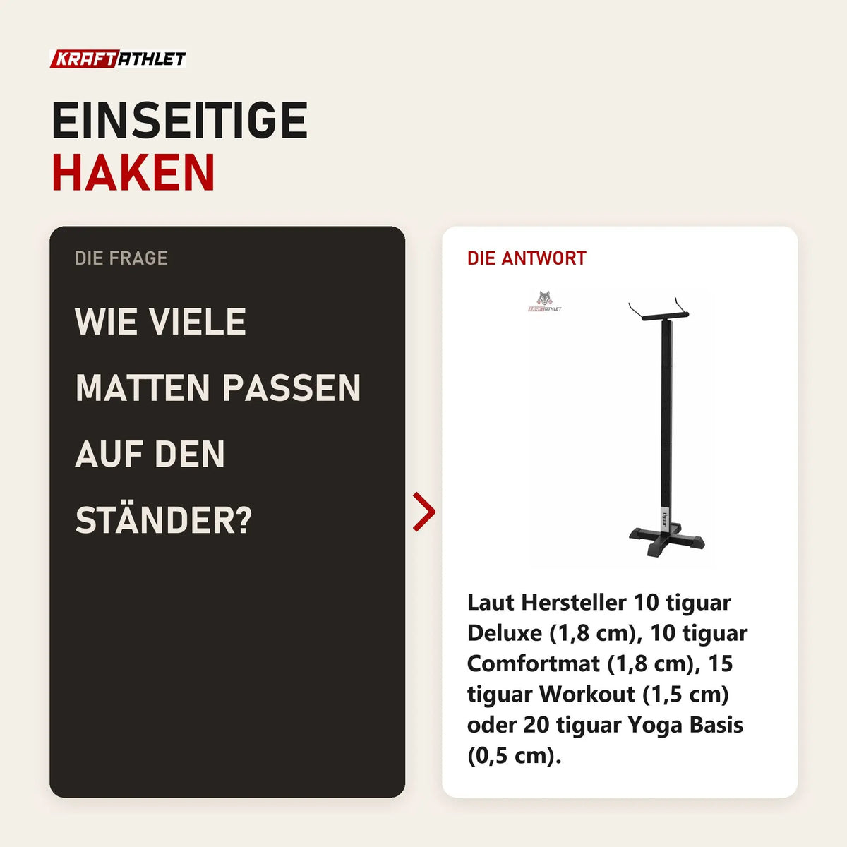 Frage und Antwort zu tiguar Mattenständer einseitig: Wie viele Matten passen auf den Ständer?
