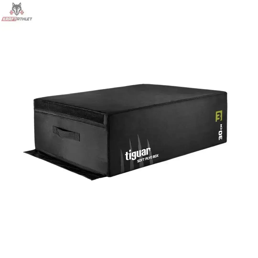 tiguar Plyo Soft Box V2 60 cm Sprungbox aus Schaumstoff in Schwarz, 30-cm-Variante in Schrägansicht