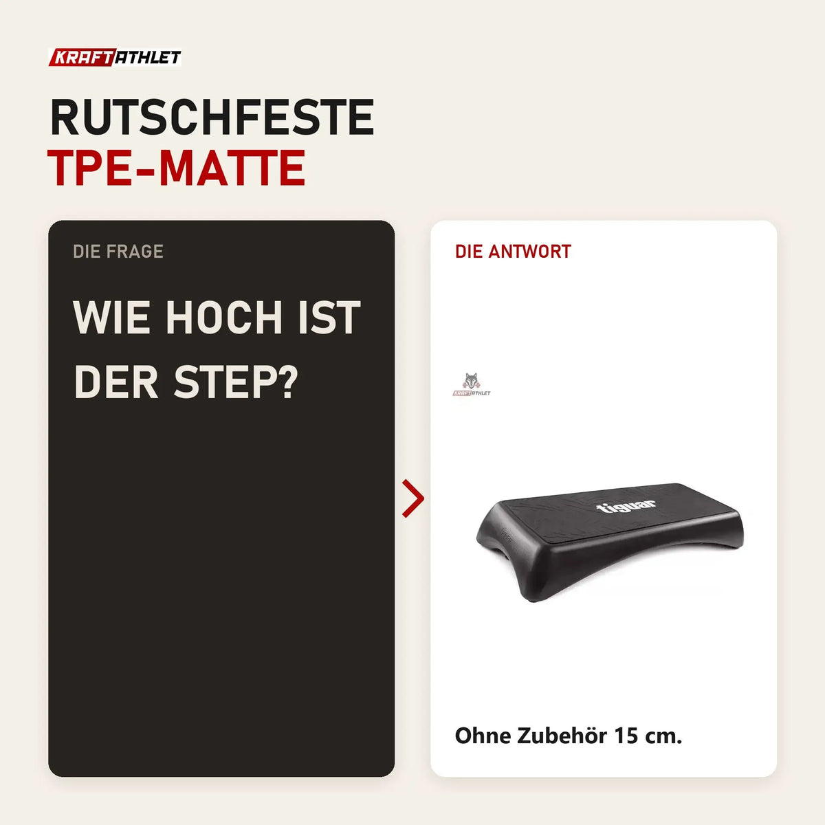 Frage und Antwort zu tiguar Step-Plattform Graphit: Wie hoch ist der Step?