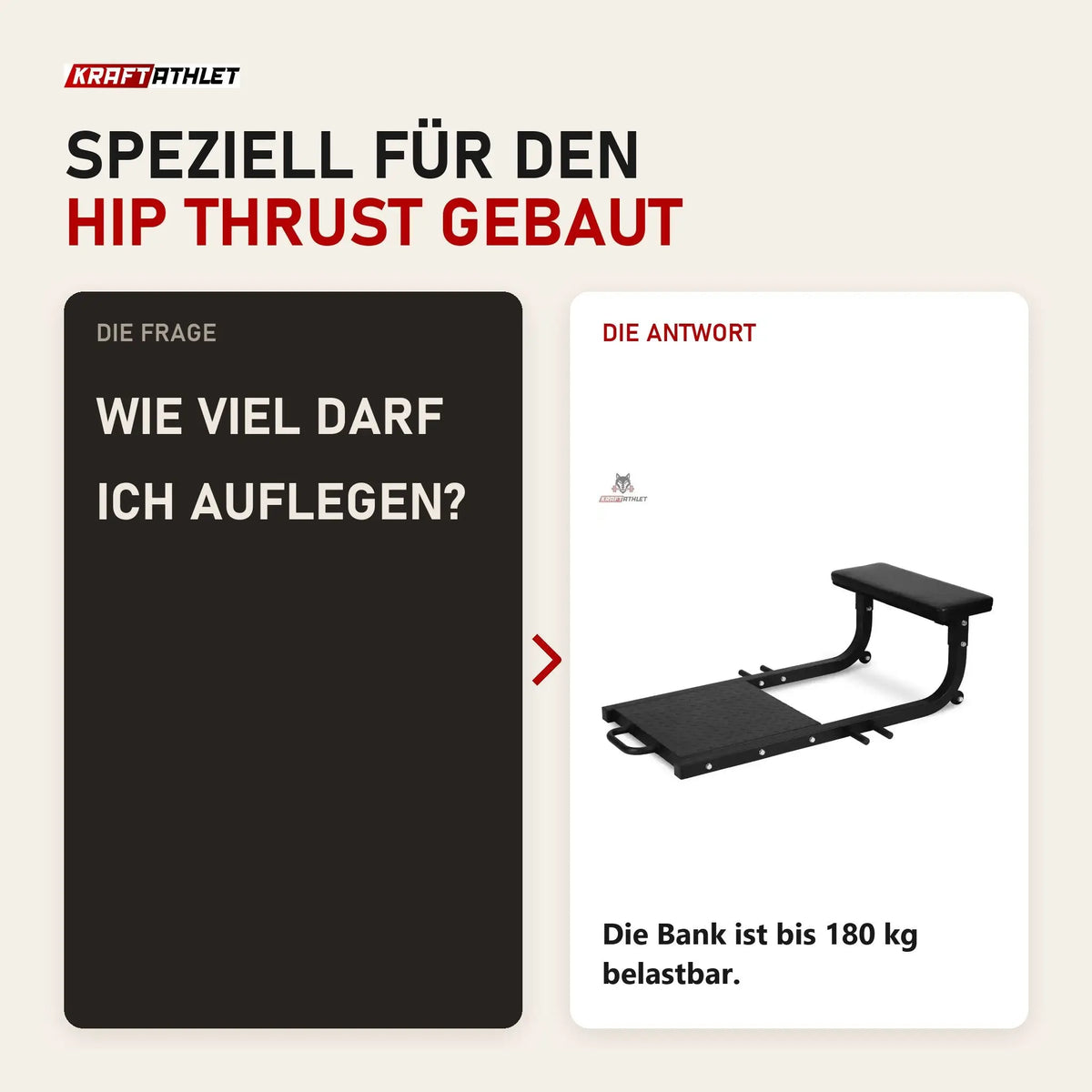 Frage und Antwort zu Titanium Strength 140HT Hip Thrust Bank: Wie viel darf ich auflegen?