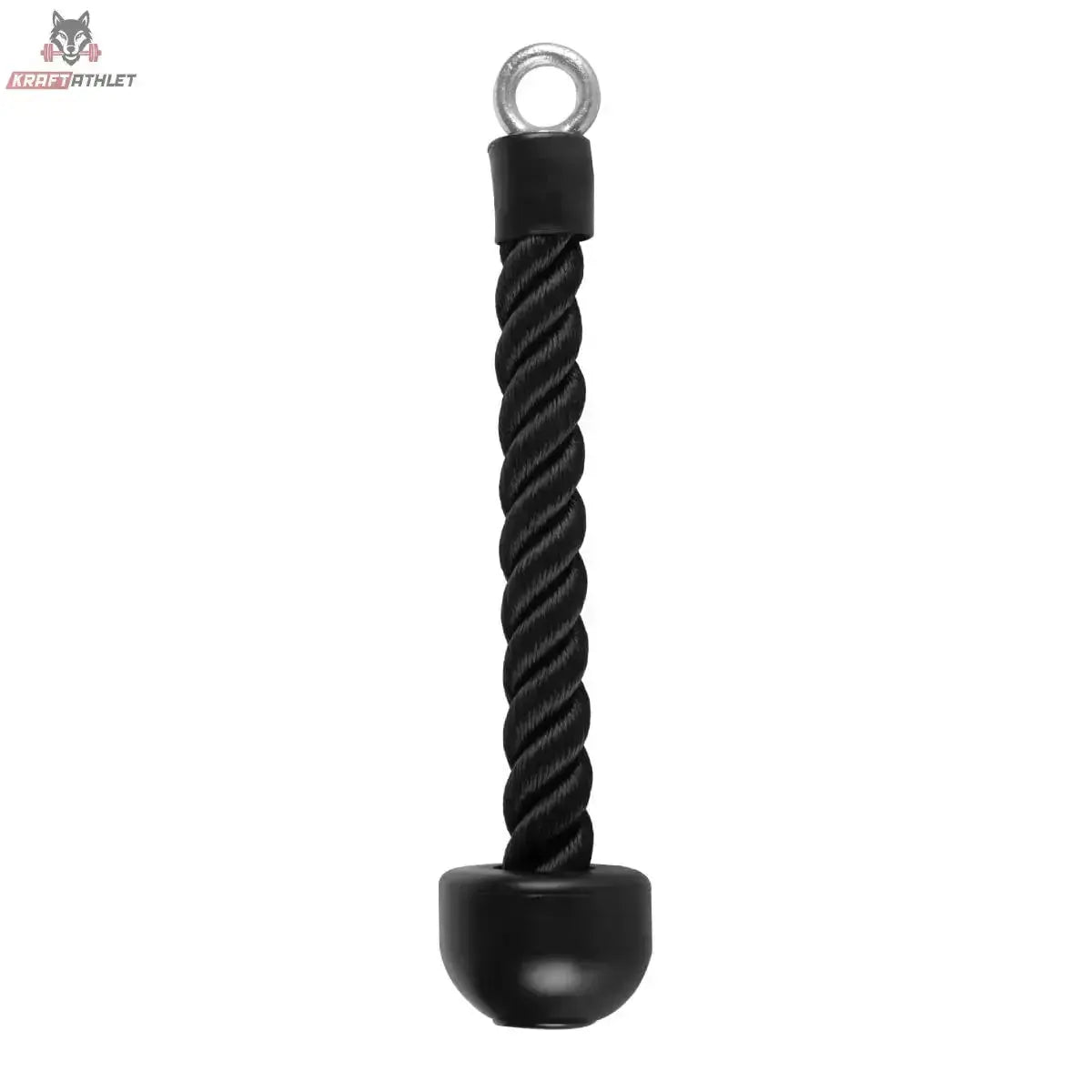 Titanium Strength B11 Einhändiger Trizeps-Griff hängend in der Frontansicht, Seil mit Öse oben und Endkappe unten