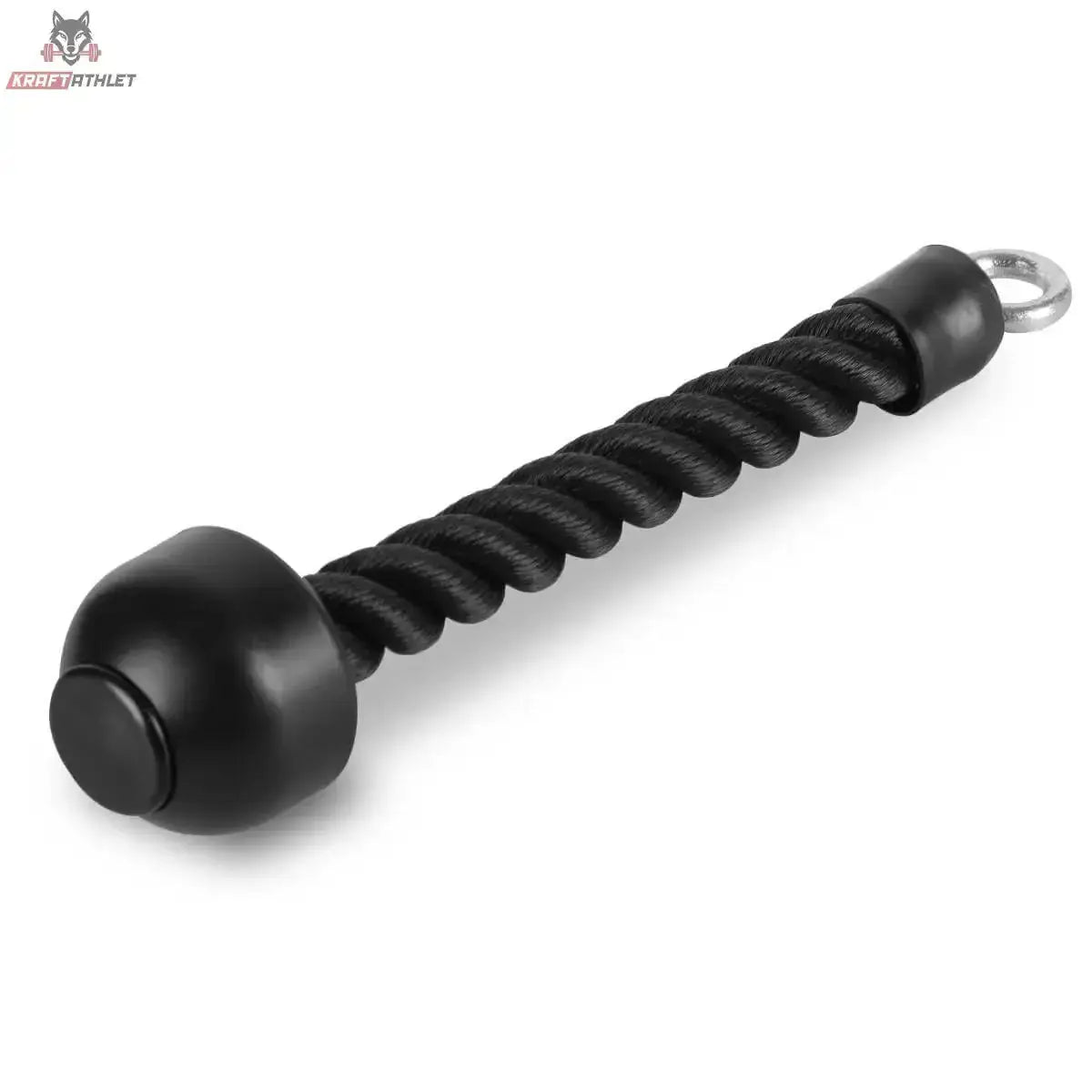 Titanium Strength B11 Einhändiger Trizeps-Griff liegend, schwarzes geflochtenes Seil mit Endkappe und Öse