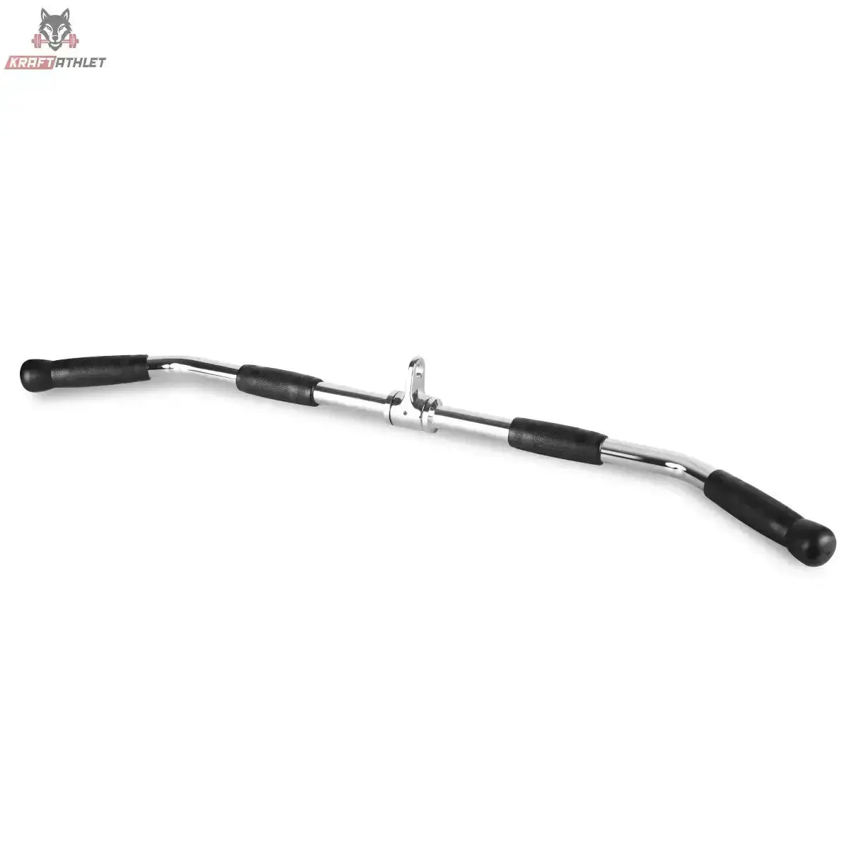 Titanium Strength B13 Latzugstange Lat Bar 91 cm, Schrägansicht mit gebogenen Enden und schwarzen Griffen