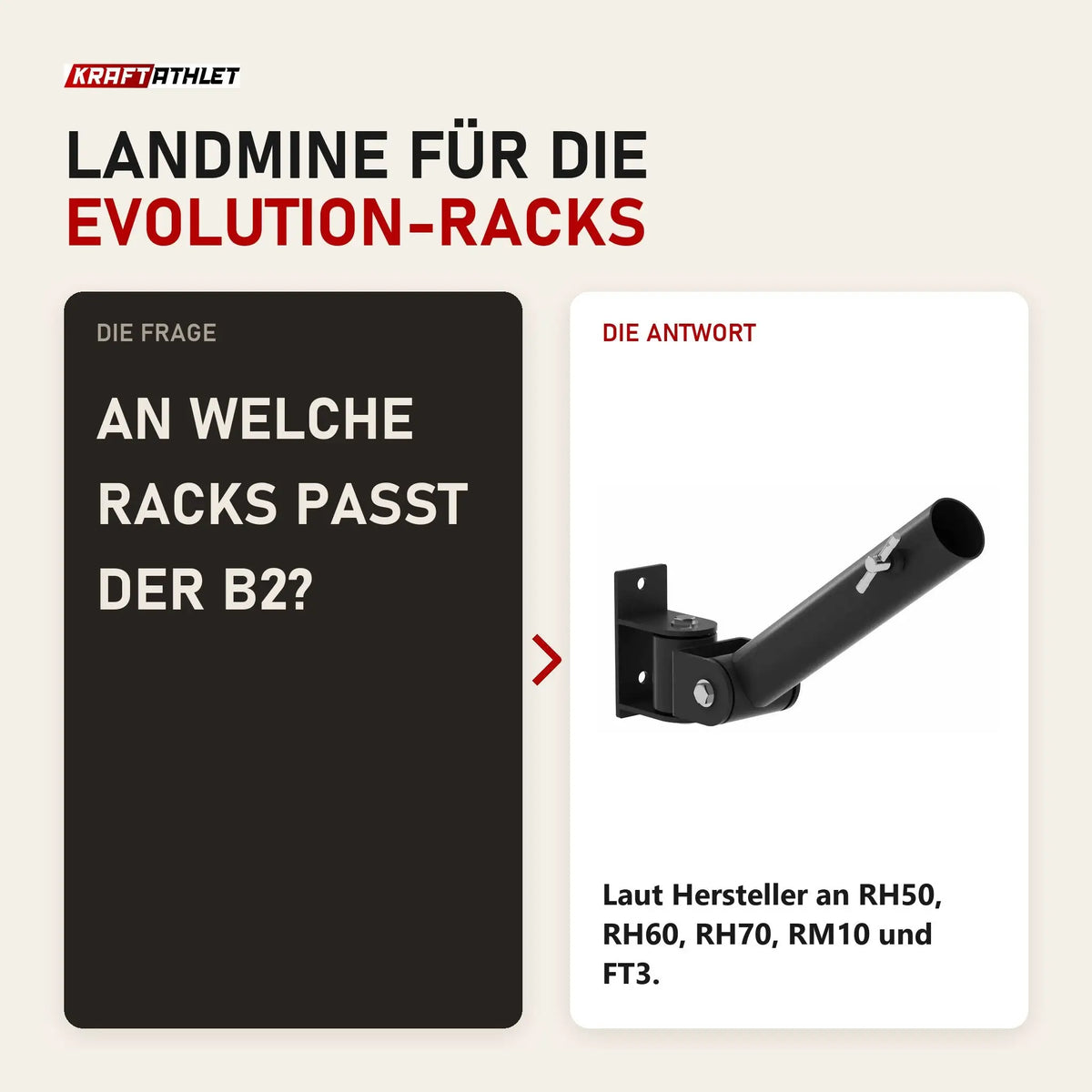 Frage und Antwort zu Titanium Strength B2 Landmine T-Bar Trainer Evolution: An welche Racks passt der B2?