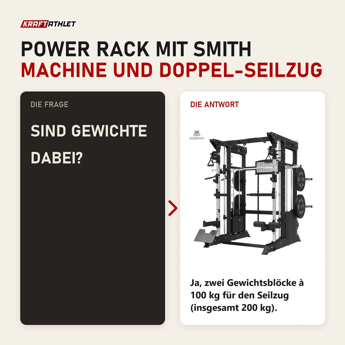 Frage und Antwort zu Titanium Strength B200 V3 All-in-One Trainer: Sind Gewichte dabei?