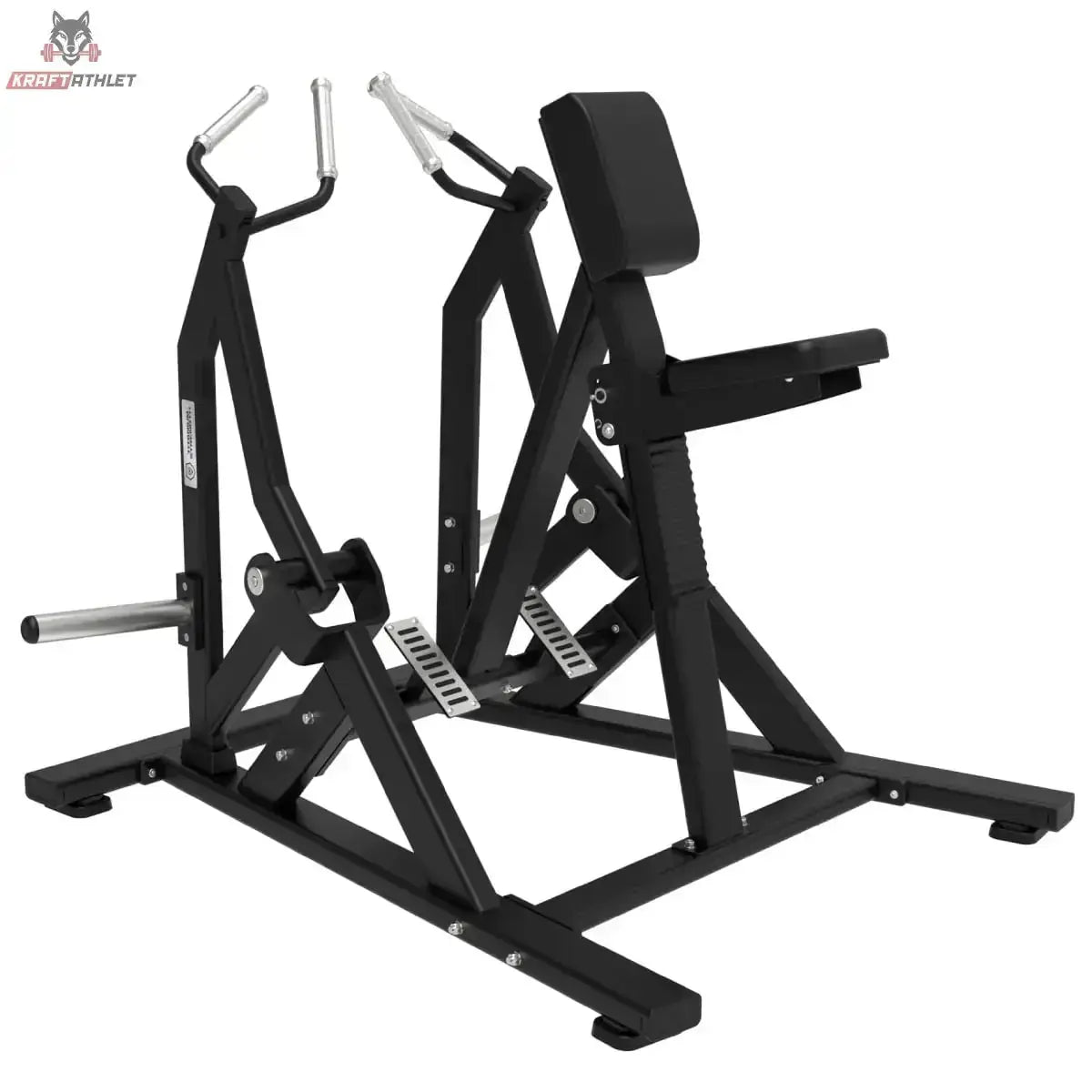 Titanium Strength Back Attack Pack: Rudergerät mit Brustpolster in Schwarz, Schrägansicht