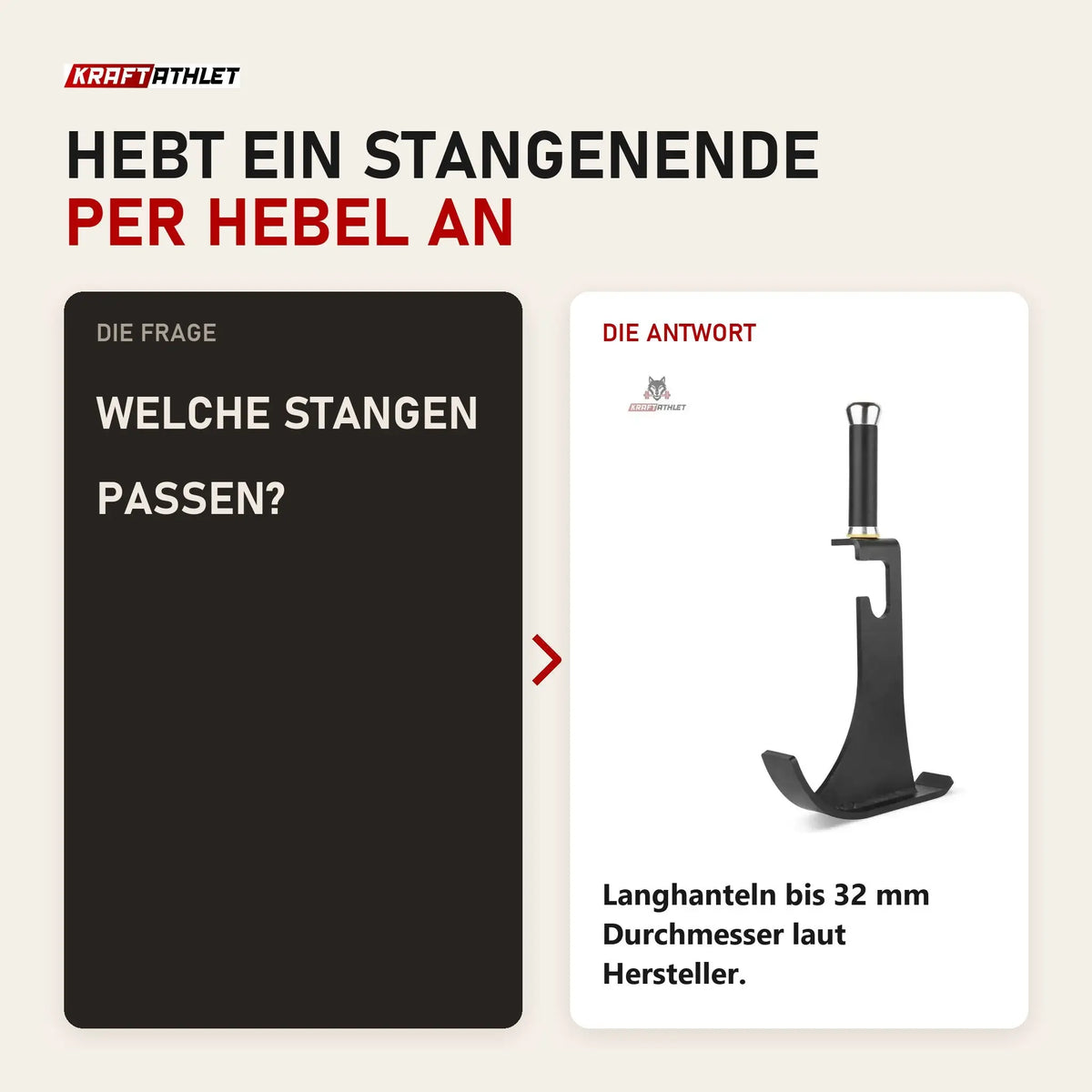 Frage und Antwort zu Titanium Strength BJX Barbell Jack Hantelheber: Welche Stangen passen?