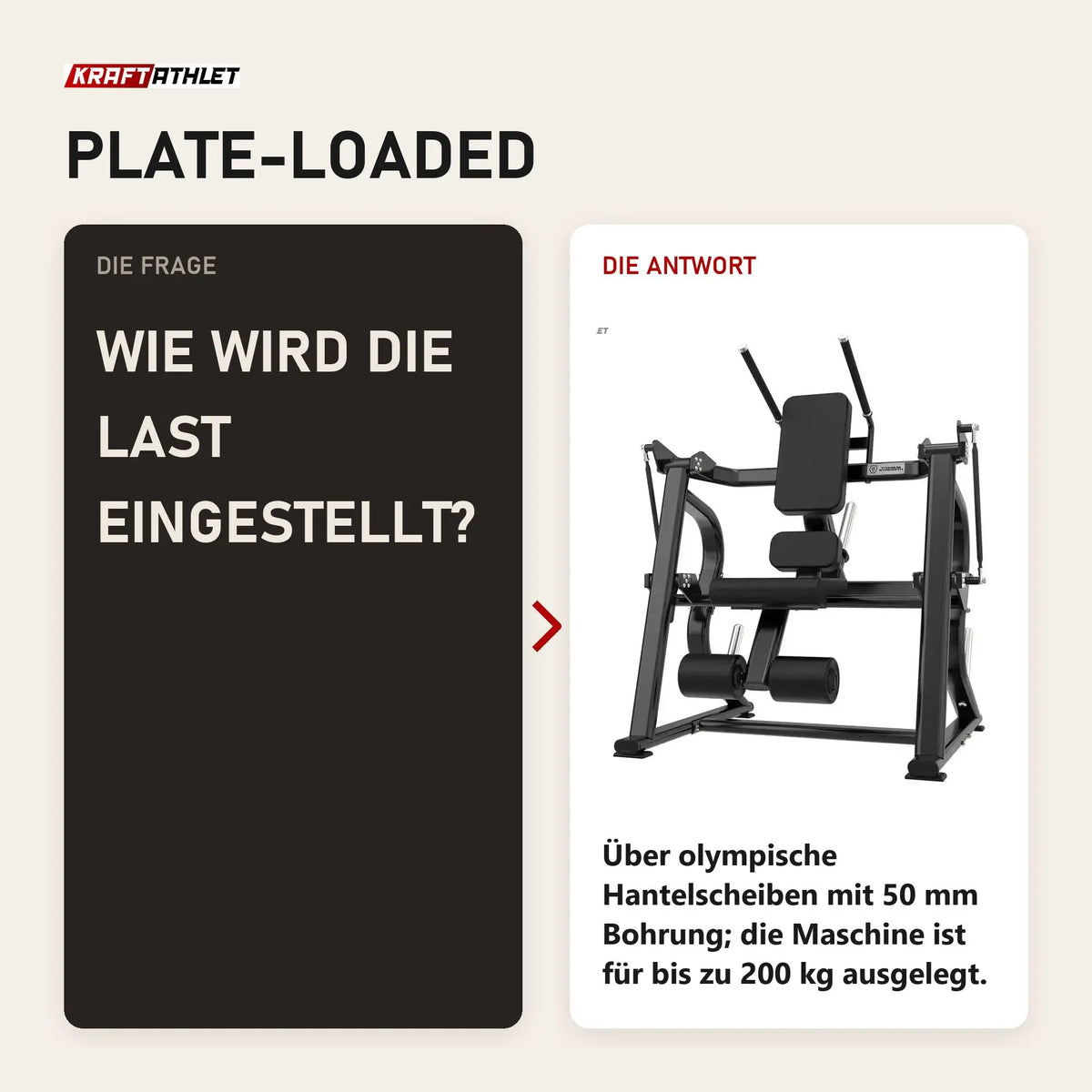 Frage und Antwort zu Titanium Strength Black Series Abdominal Crunch: Wie wird die Last eingestellt?