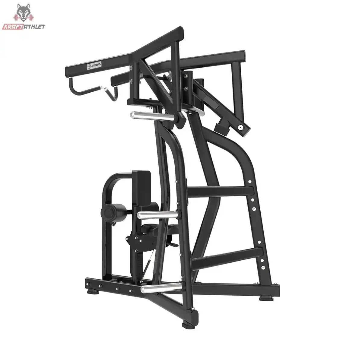 Titanium Strength Black Series IsoLateral Rowing Lat Pulldown Latzug in Schrägansicht mit Hebelarmen