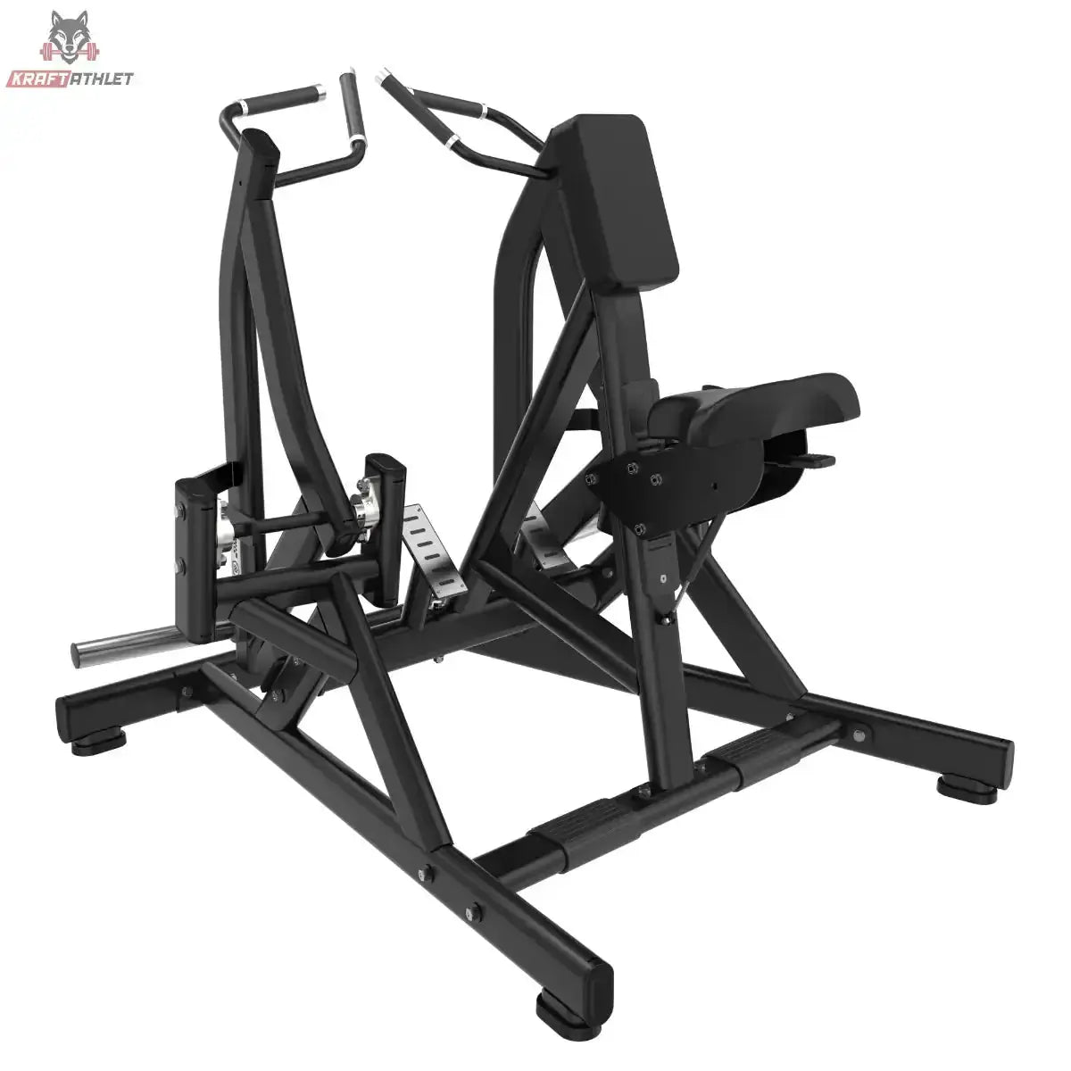Titanium Strength Black Series IsoLateral Rudern Rudermaschine in Schrägansicht von links mit Brustpolster