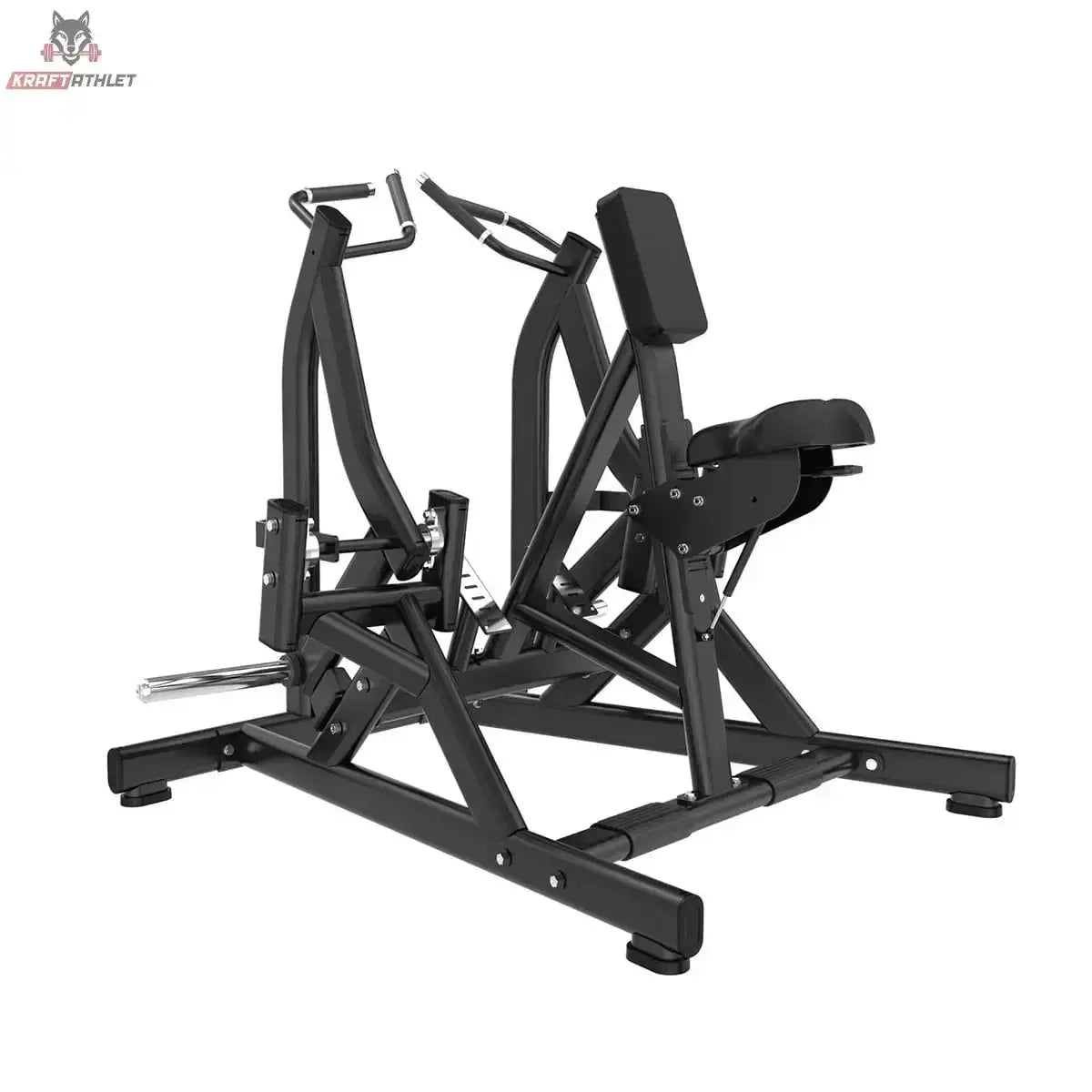 Titanium Strength Black Series IsoLateral Rudern Rudermaschine in Seitenansicht mit Griffen und Sitz