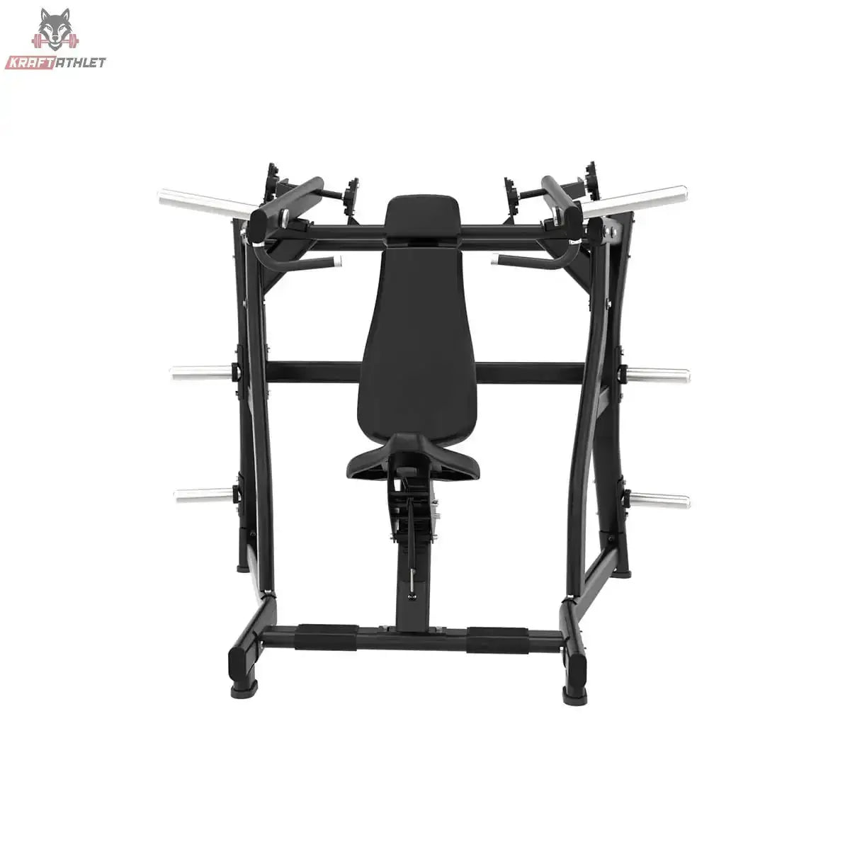 Titanium Strength Black Series IsoLateral Schulterpresse in Frontansicht mit Sitz und Griffen