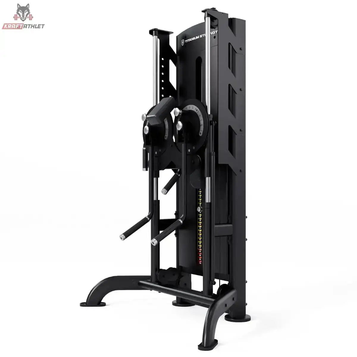Titanium Strength Black Series Selectorisierte Multiflight – Seitliche Schrägansicht mit schwenkbaren Seilzugarmen