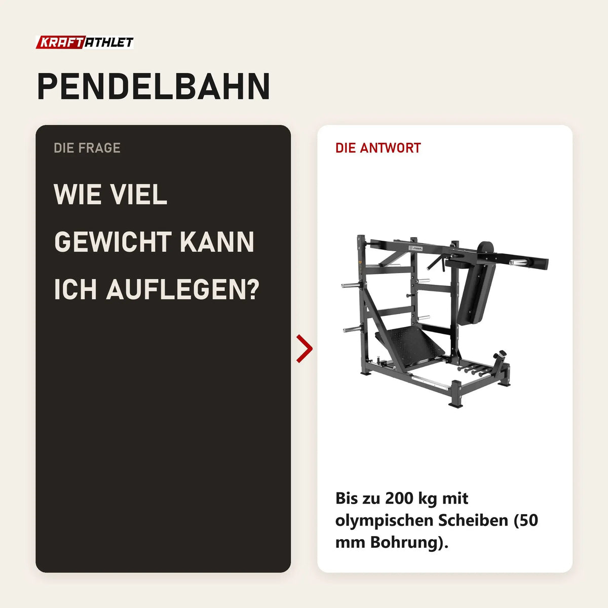 Frage und Antwort zu Titanium Strength Black Series Pendulum Hack Squat: Wie viel Gewicht kann ich auflegen?