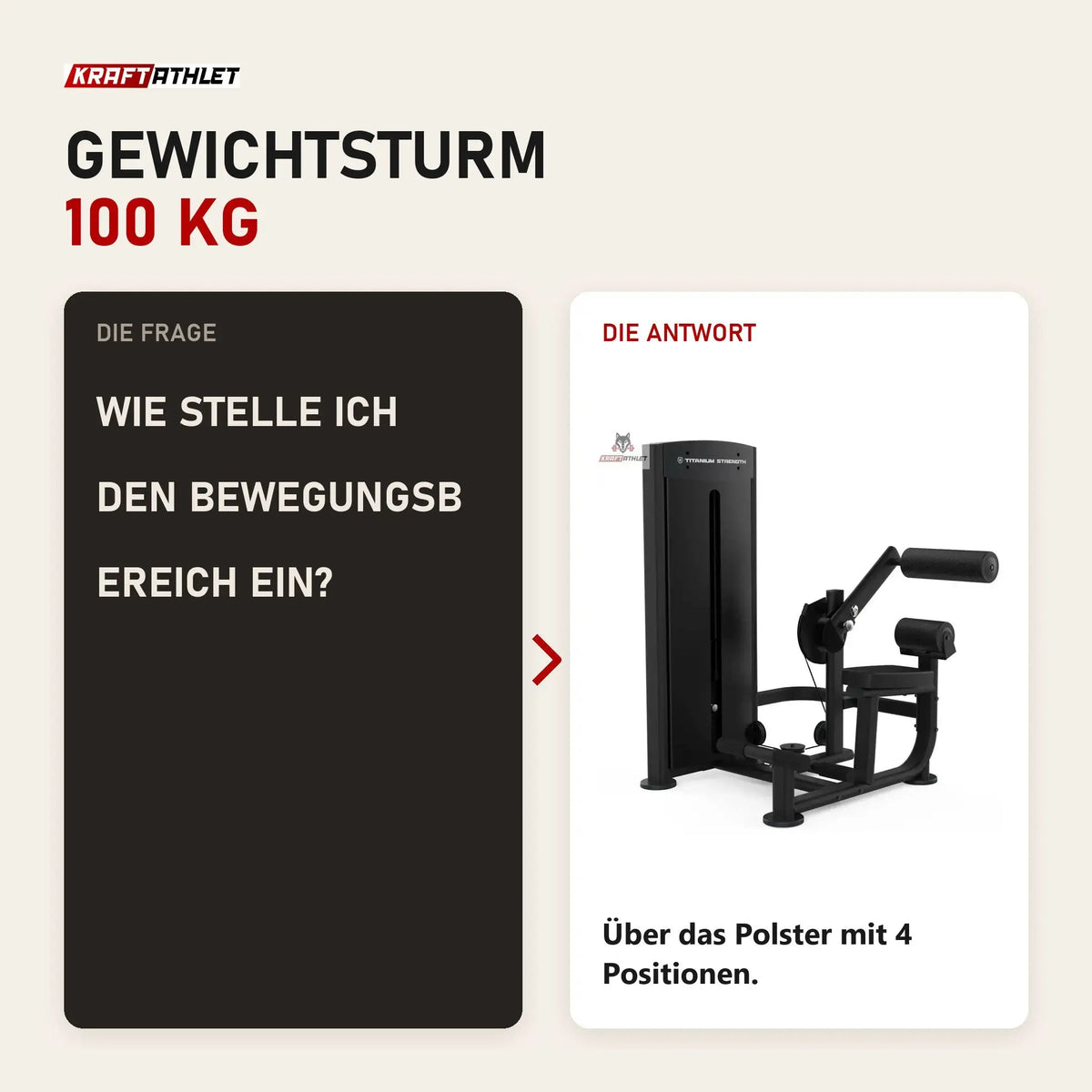 Frage und Antwort zu Titanium Strength Black Series Rückenstreckung: Wie stelle ich den Bewegungsbereich ein?