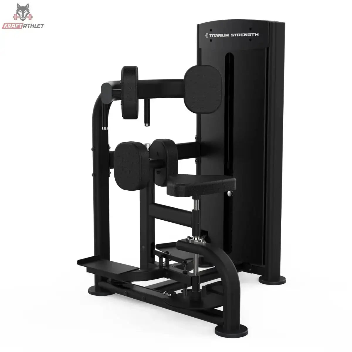 Titanium Strength Black Series Torso Rotation: Schrägansicht von links mit Drehplattform, in Schwarz