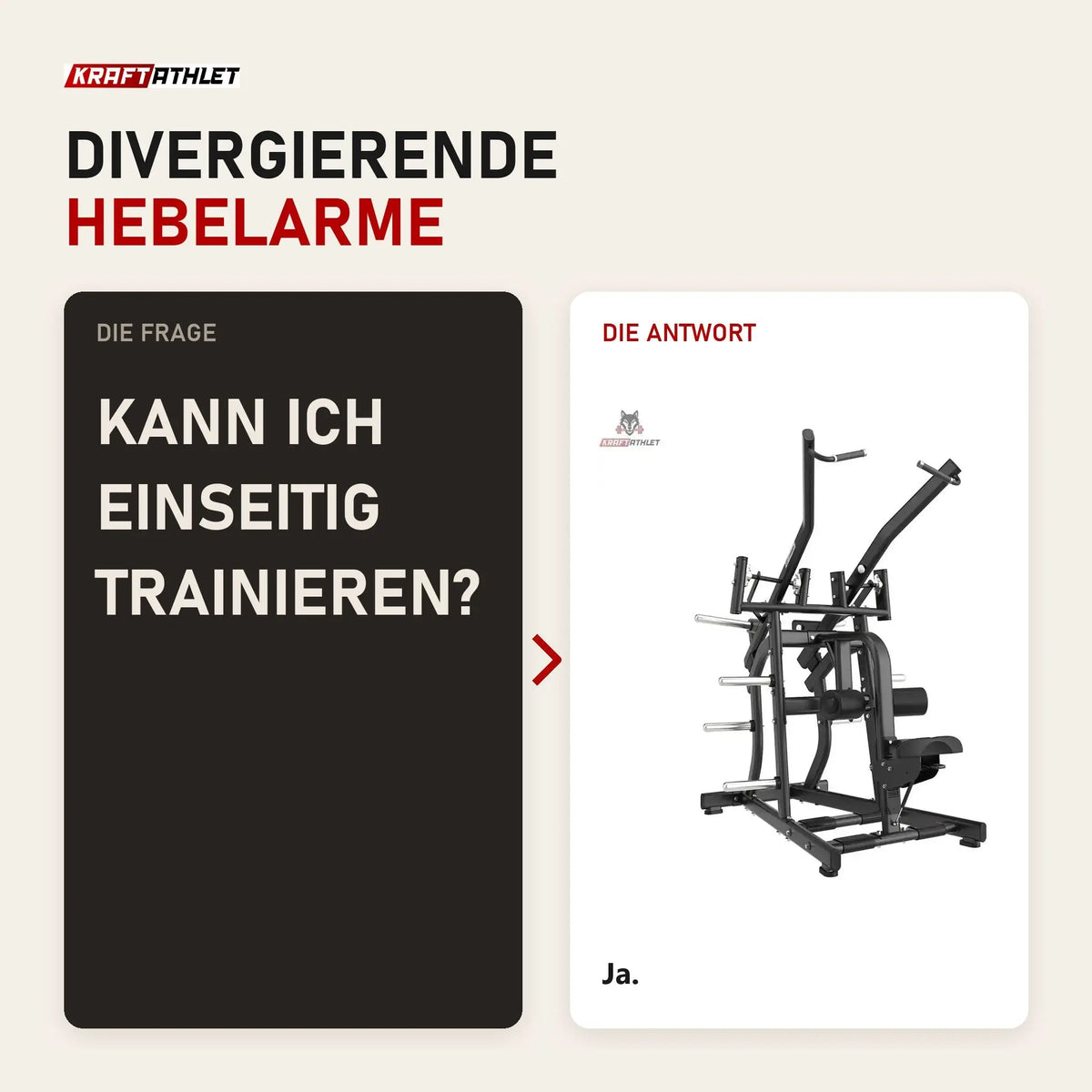 Frage und Antwort zu Titanium Strength Black Series Wide IsoLateral Lat Pulldown: Kann ich einseitig trainieren?