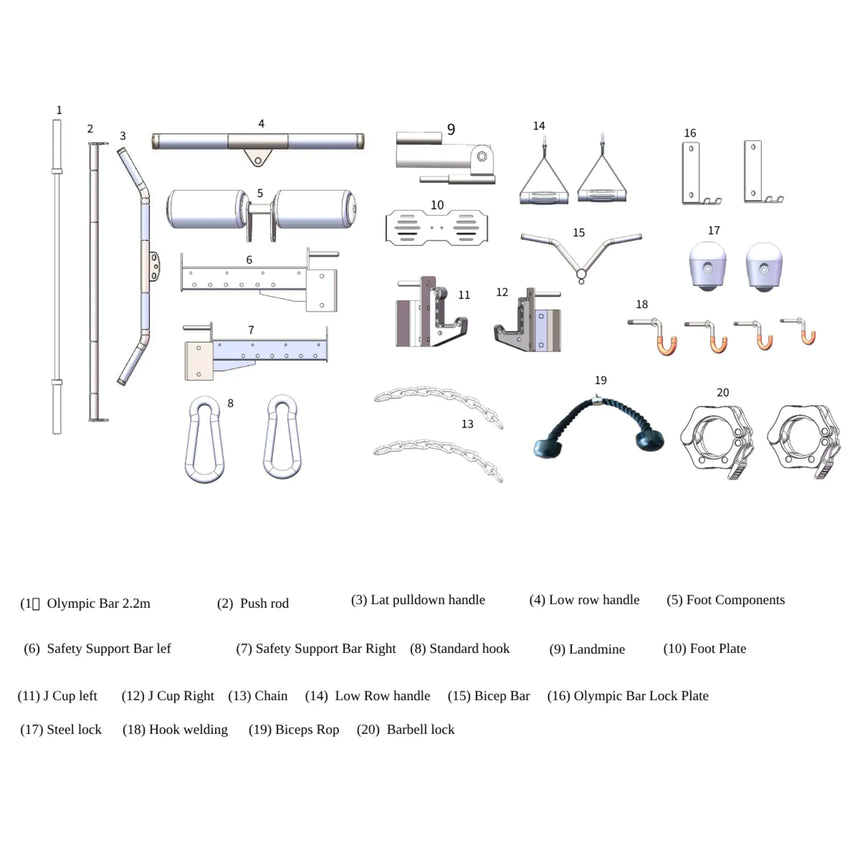 Titanium Strength Smith Machine B500 PRO with Double Pulley and Rack Titanium Strength