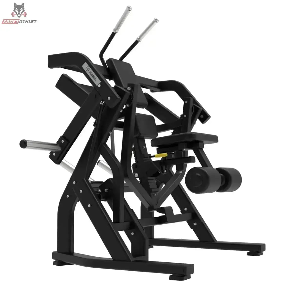 Titanium Strength Elite Series Abdominal Crunch in Schrägansicht von hinten mit Hebelarm und Scheibenaufnahme