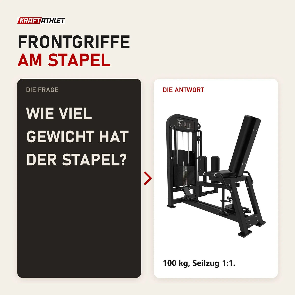 Frage und Antwort zu Titanium Strength Elite Series Abduktor-Adduktor Pro: Wie viel Gewicht hat der Stapel?
