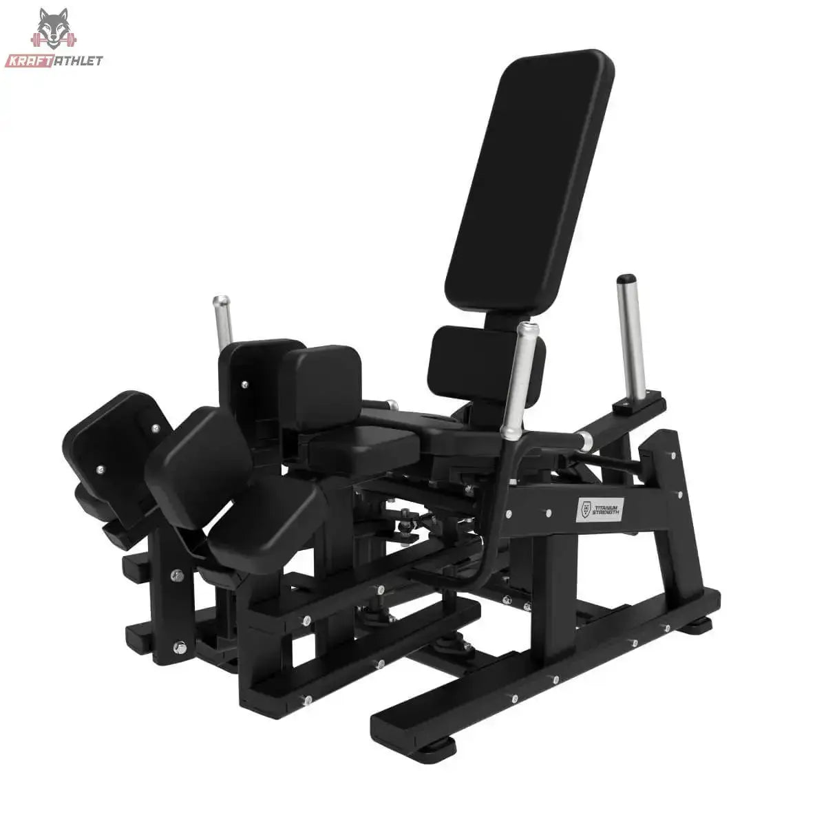 Titanium Strength Elite Series Adduktorenmaschine Plate-Loaded in Schrägansicht mit Beinpolstern
