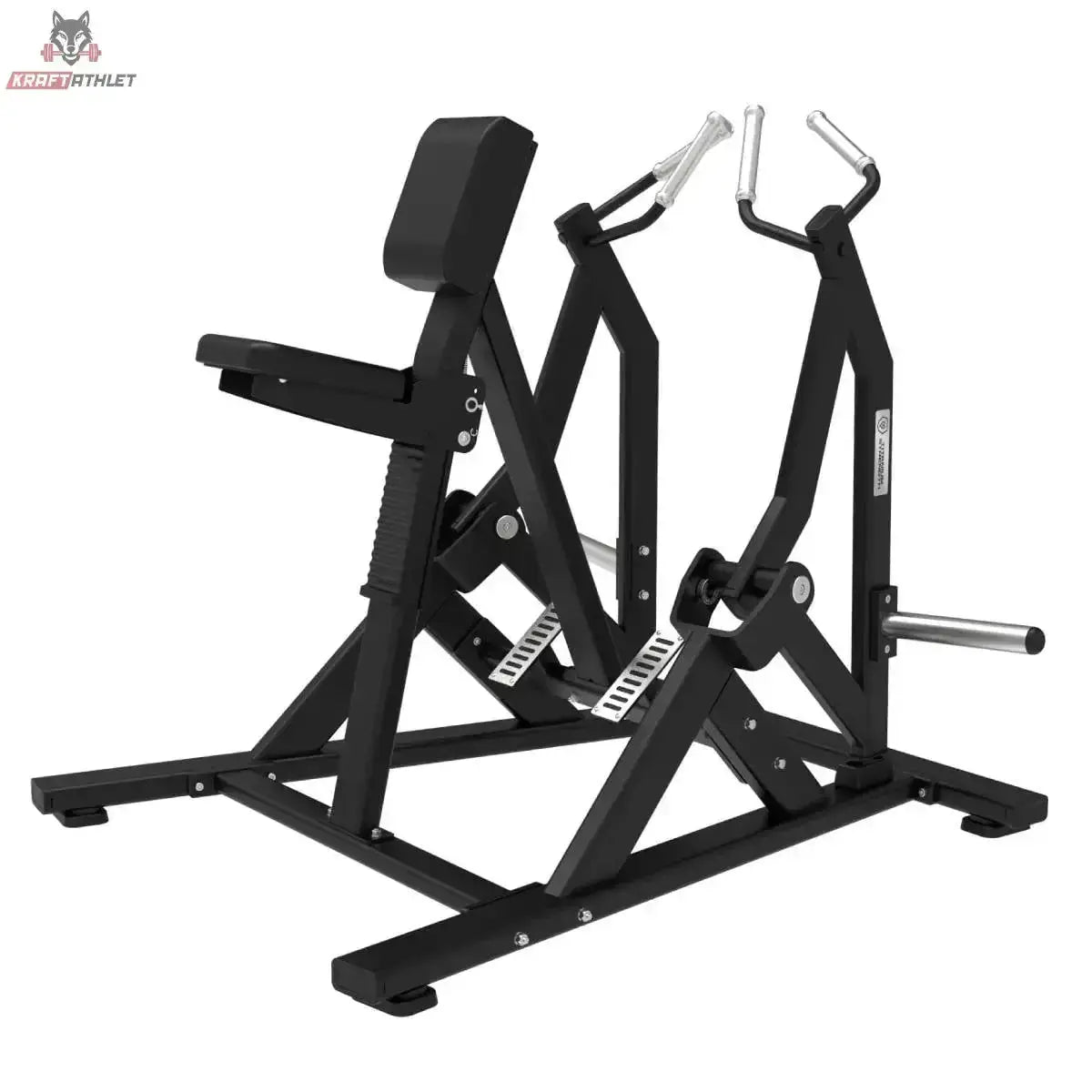 Titanium Strength Elite Series IsoLaterales Rudern – Seitenansicht mit Brustpolster und Rahmen