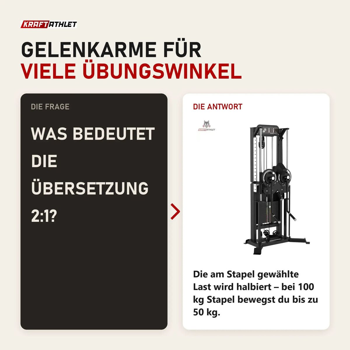 Frage und Antwort zu Titanium Strength Elite Series Multiflight: Was bedeutet die Übersetzung 2:1?