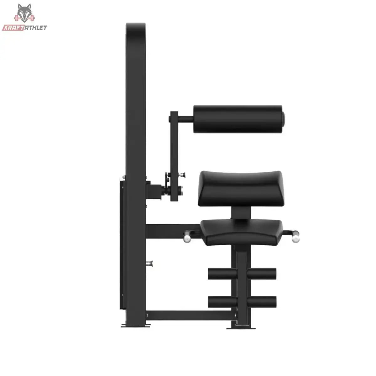 Titanium Strength Elite Series Rückenstreckung – Seitenansicht mit Rückenrolle, Sitz und Fußstütze