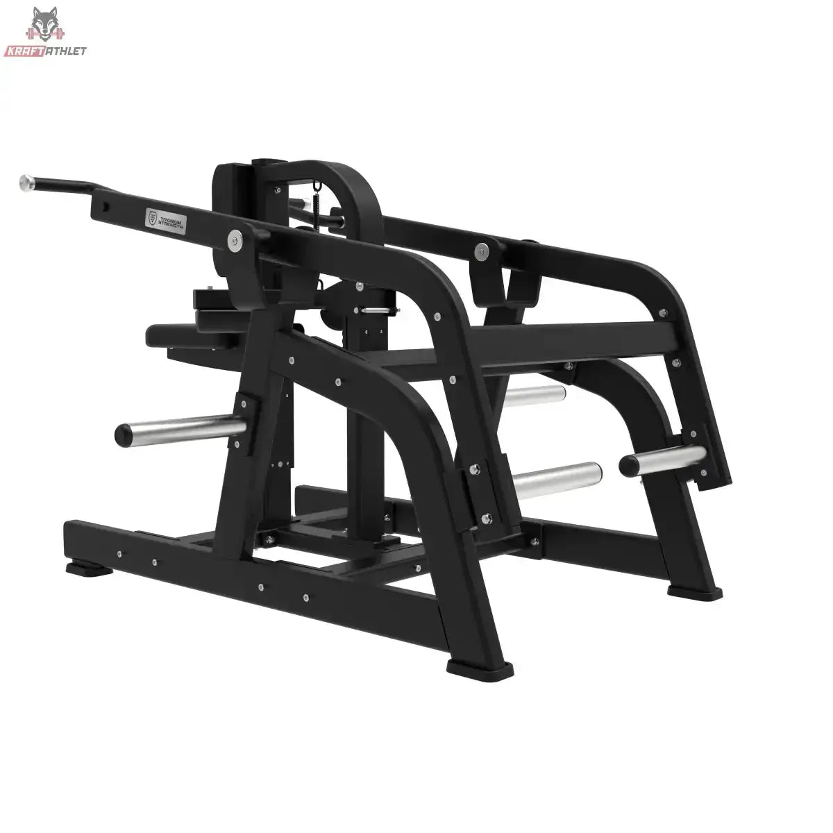 Titanium Strength Elite Series Seated Dip Maschine in Seitenansicht von rechts mit Sitz und seitlichen Griffen