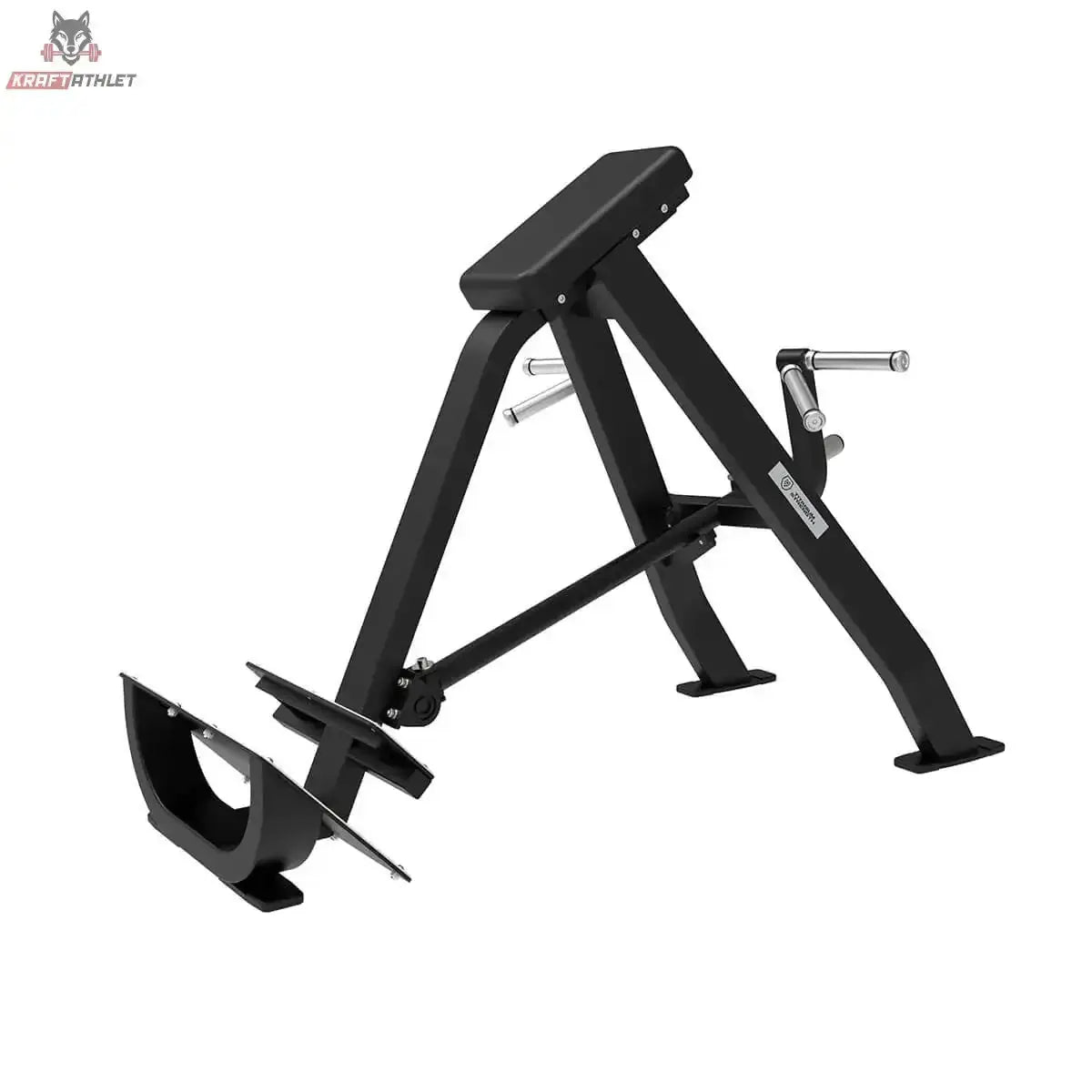 Titanium Strength Elite Series T-Bar Rudern: Seitenansicht mit A-Rahmen und Scheibenaufnahme