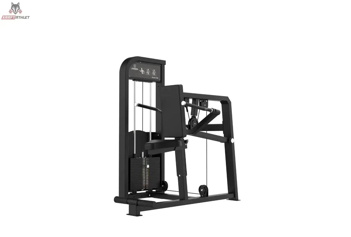 Titanium Strength Elite Series Trizeps Dips in Seitenansicht mit Gewichtsstapel