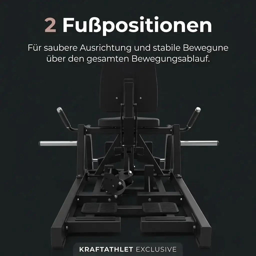 Titanium Strength Elite Series Ultimate Abductor-Adductor, Grafik zu den Fußpositionen in der Frontansicht