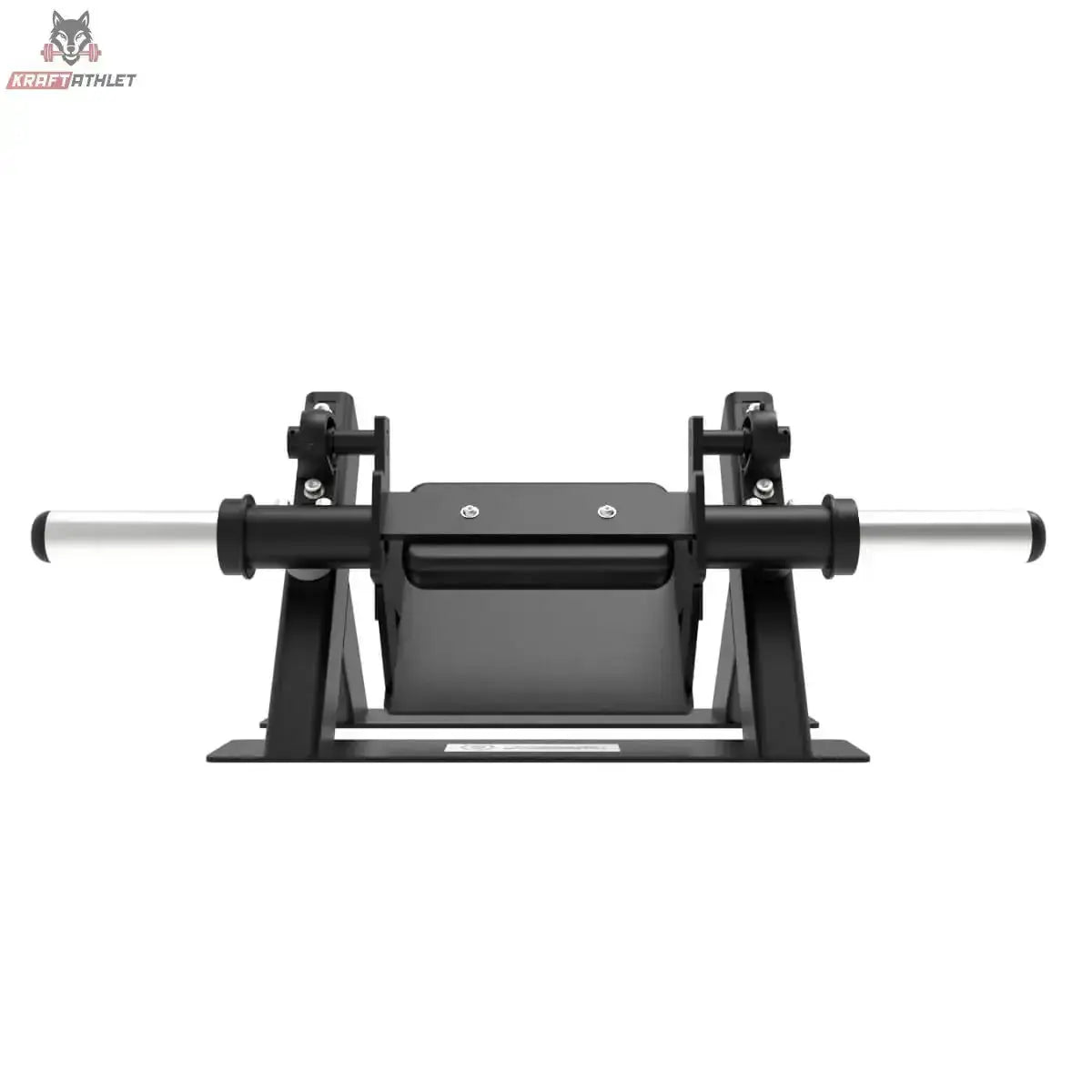 Titanium Strength Fußheber-/Tibialis-Anterior-Trainer Elite Series in der Frontansicht mit Hantelstange und seitlichen Scheibenaufnahmen