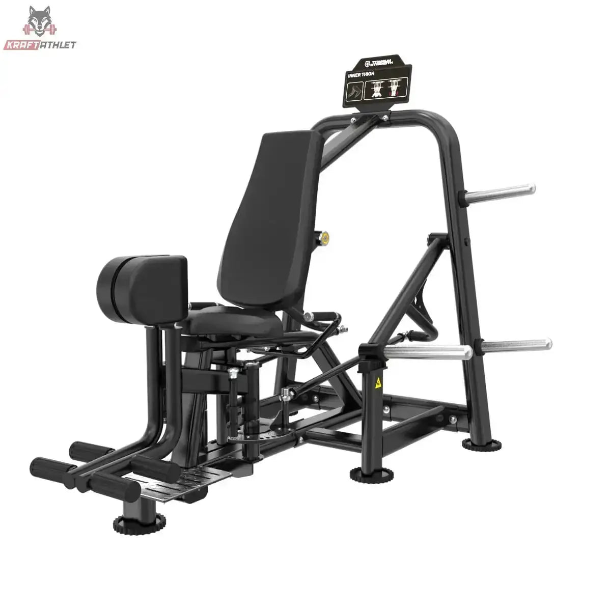 Titanium Strength Genesis Series Adduktorenhebel in Schrägansicht von der anderen Seite mit Rückenlehne