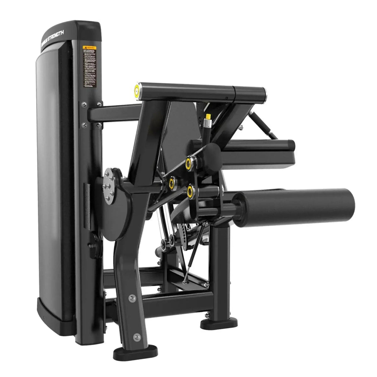 Titanium Strength Genesis Series Beinbeuger sitzend, Seitenansicht mit Beinpolstern und Hebelarm
