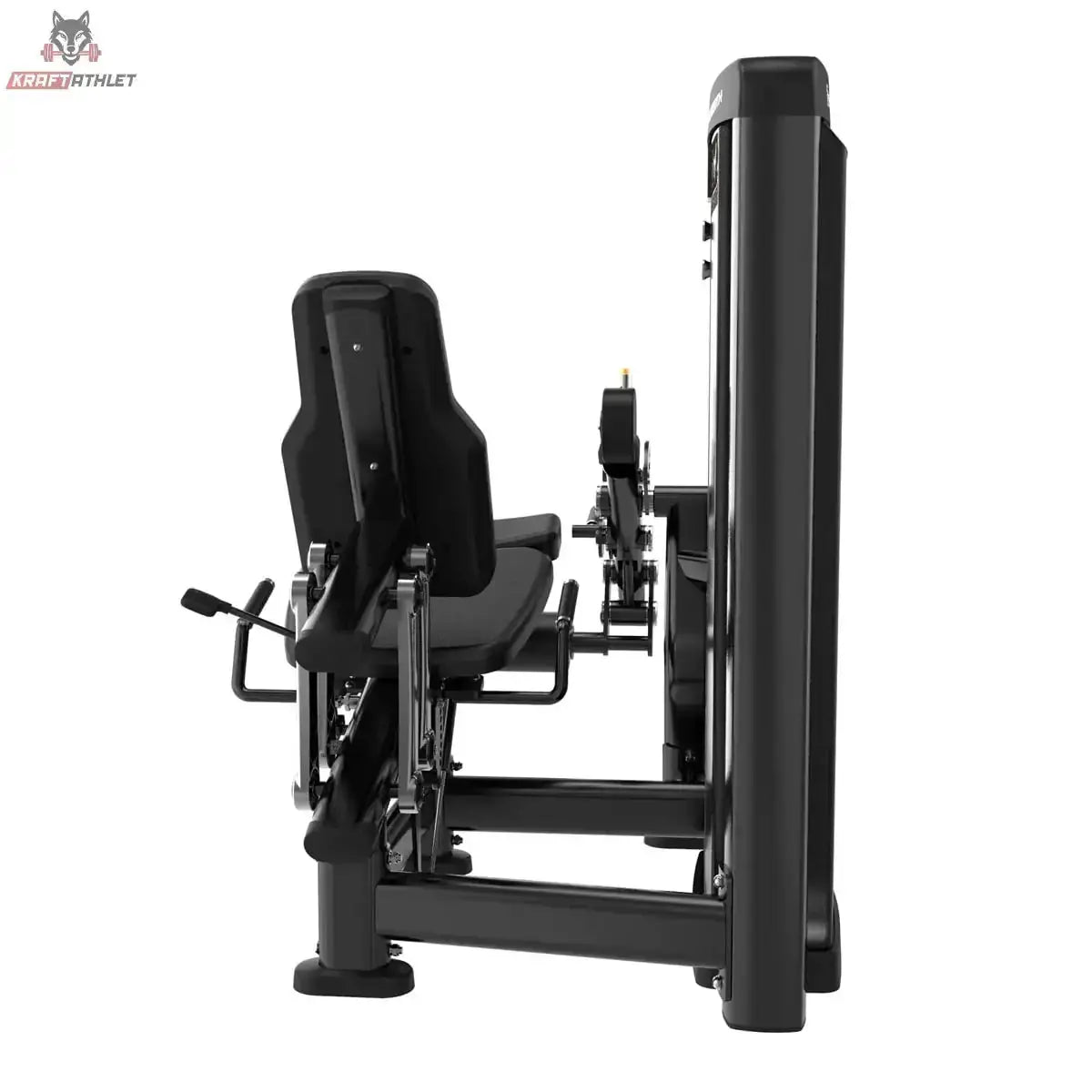 Titanium Strength Genesis Series Beinstrecker von vorne mit Sitz, Rückenlehne und Hebelmechanik in Schwarz