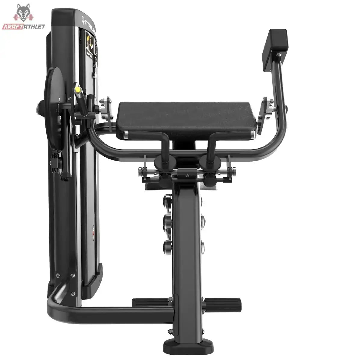Titanium Strength Genesis Series Bizepscurl und Trizepsextension in Schwarz, Frontansicht auf das Armpolster