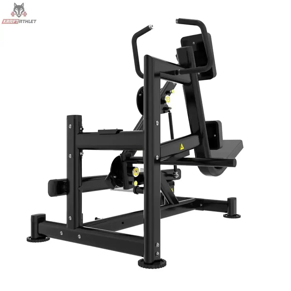 Titanium Strength Genesis Series Pendulum Glute Kickback in Schwarz, Rückansicht mit Rahmen und Pendelhebel