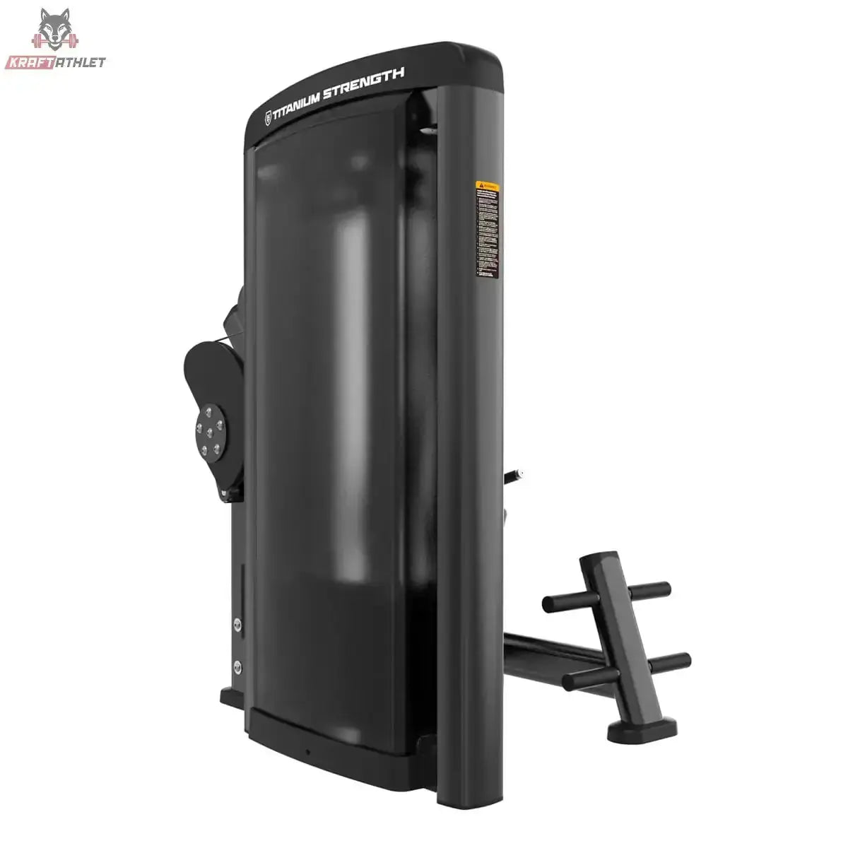 Titanium Strength Genesis Series Rückenstreckung Rückseite mit verkleidetem Gewichtsturm und Fußstütze in Schwarz