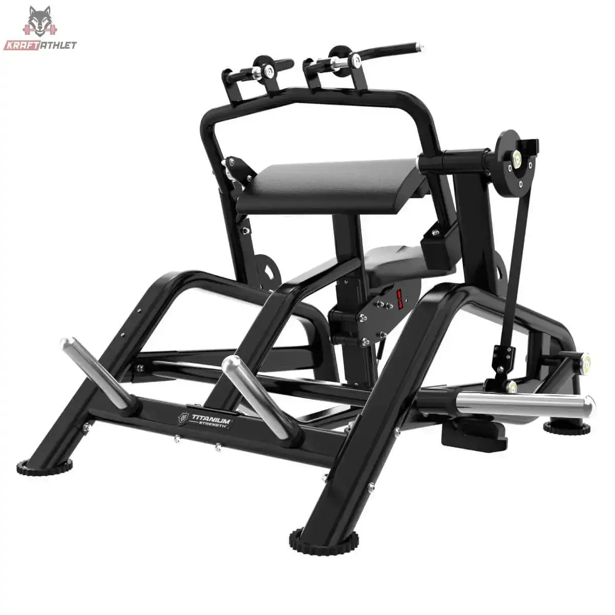 Titanium Strength Genesis Series Trizepsstreckung: Schrägansicht mit Hebelarmen und Hantelaufnahmen