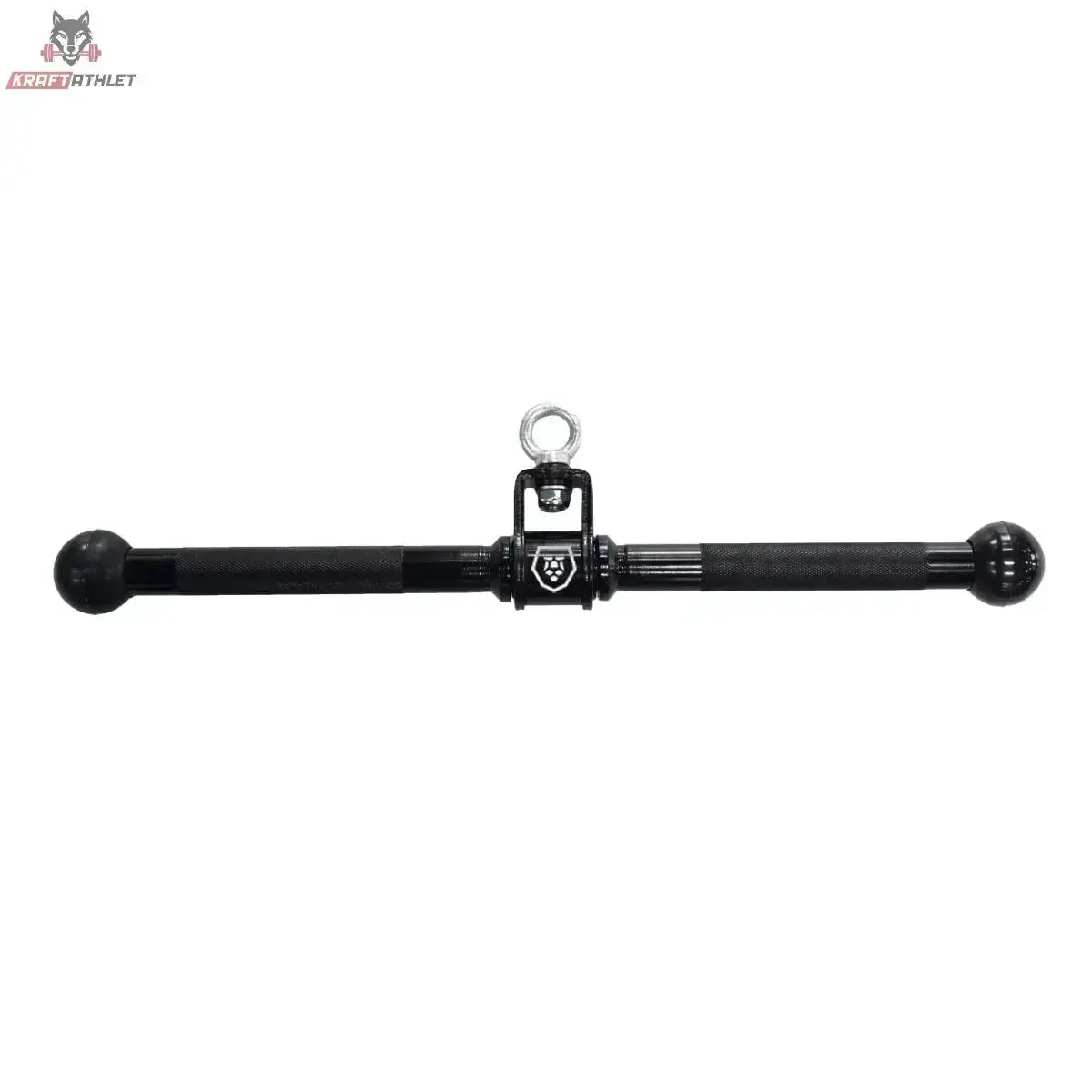 Titanium Strength HB02 Drehbare Gerade Stange 50 cm in Schwarz, Frontansicht mit mittiger Drehöse